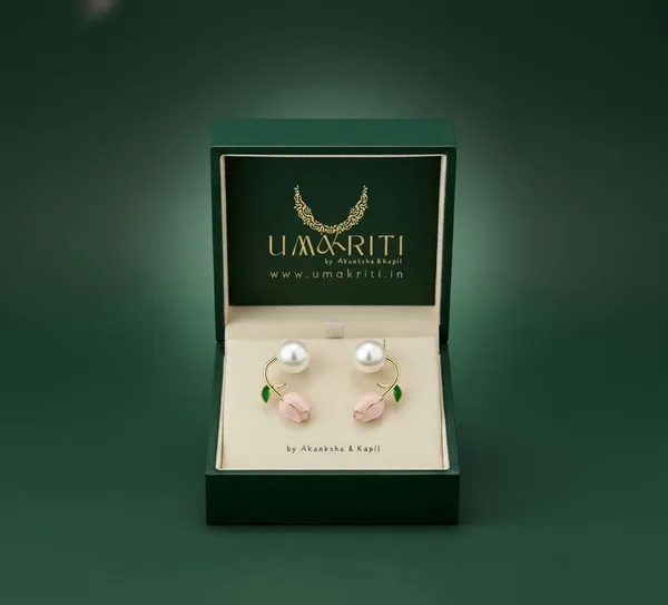 Multi_Rose_Bloom_Ear_Climber_With_Pearl_Earrings_For_Women